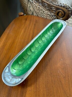 Julia Knight Art Deco Hors d'Oeuvres Tray with Mother-of-Pearl Handles